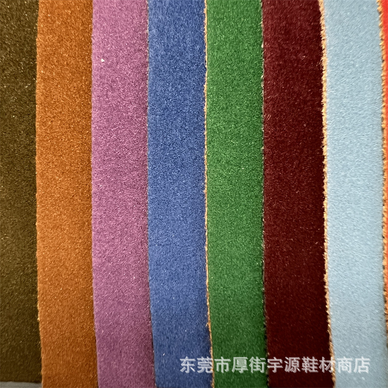 绒感细羊巴牛巴pu皮革鞋革箱包装饰人造革鞋材布料批发