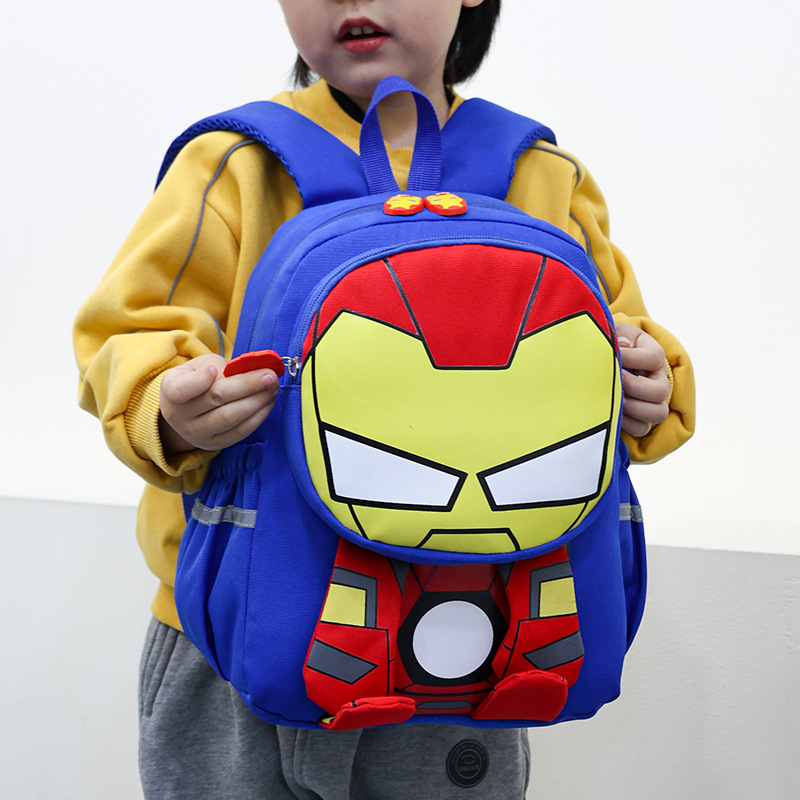 Mochila escolar para niños, guardería, bebé, dibujos animados de araña 3D, 3-5-64, mochila de clase pequeña, mochila para niño de clase media