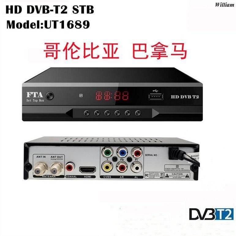 Digital Set Top Box DVBT2 Colombia Panama HD Digital Full Accessory 168mm H.264