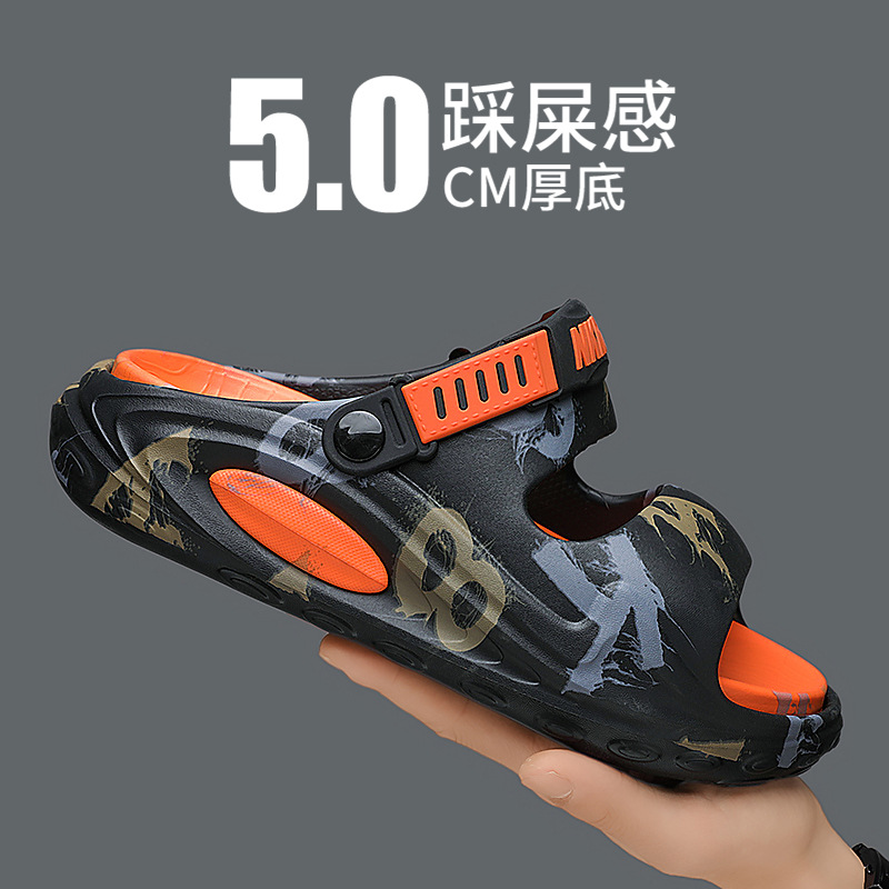 Sandalias de verano nuevo estilo para hombres, deportes, antideslizantes, desodorantes, pisando la mierda, talla grande 46, conduciendo zapatillas explosivas de doble uso para hombres