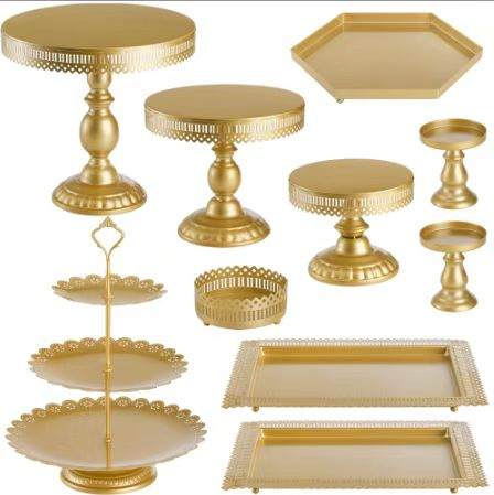 Creativo estilo europeo oro hueco estante de pastel de boda props mesa de postres decoración de postres tienda de postres refrigerio combinación de estante de pastel
