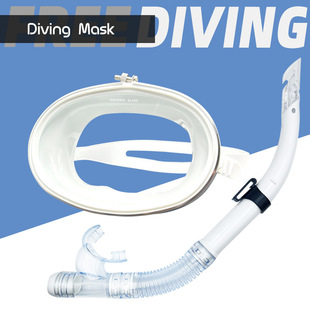 Adult Diving Goggles Snorkeling Two-Piece Set Semi-Dry Snorkel Swimming Goggles Myopia Mask Large Frame Fisherman Goggles