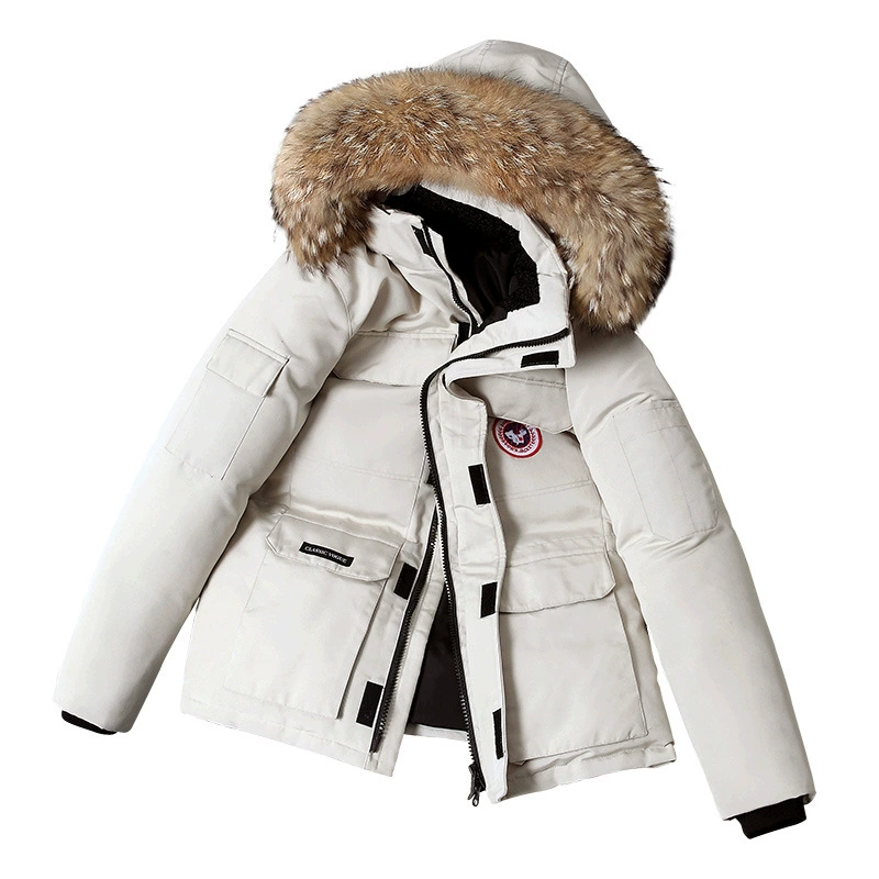 Зимняя маленькая короткая пуховка, бархатный теплый худи, oversize, утиный пух