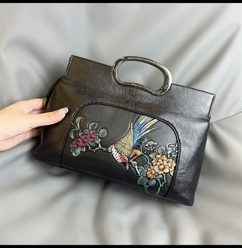 Nuevo bolso de mujer chino textura de gran capacidad 2024 nuevo bolso de madres de mediana edad atmósfera retro cheongsam bolso de hombro