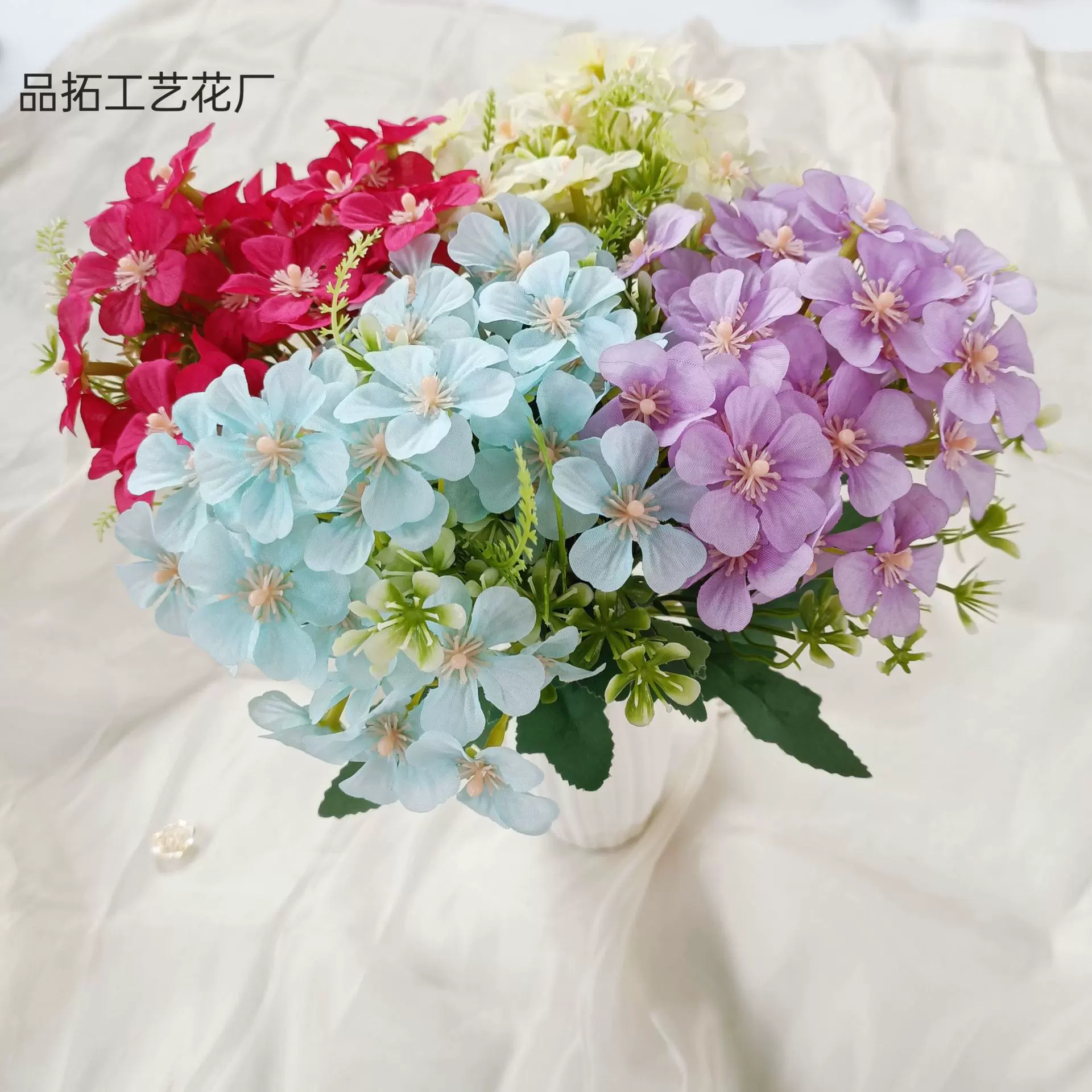 仿真海棠花苹果花把束绣球仿真花家居酒店装饰假花绢花外贸批发