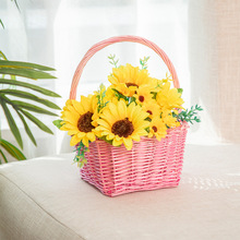 柳编花篮节日花篮伴手礼篮子花店插花篮手提篮菜篮子藤编织收纳篮