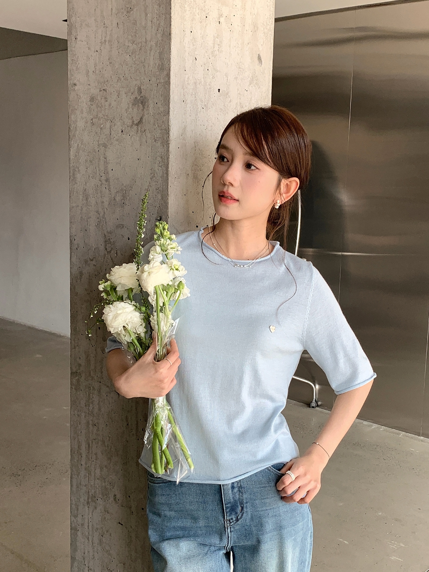 26ye050 blue short sleeves