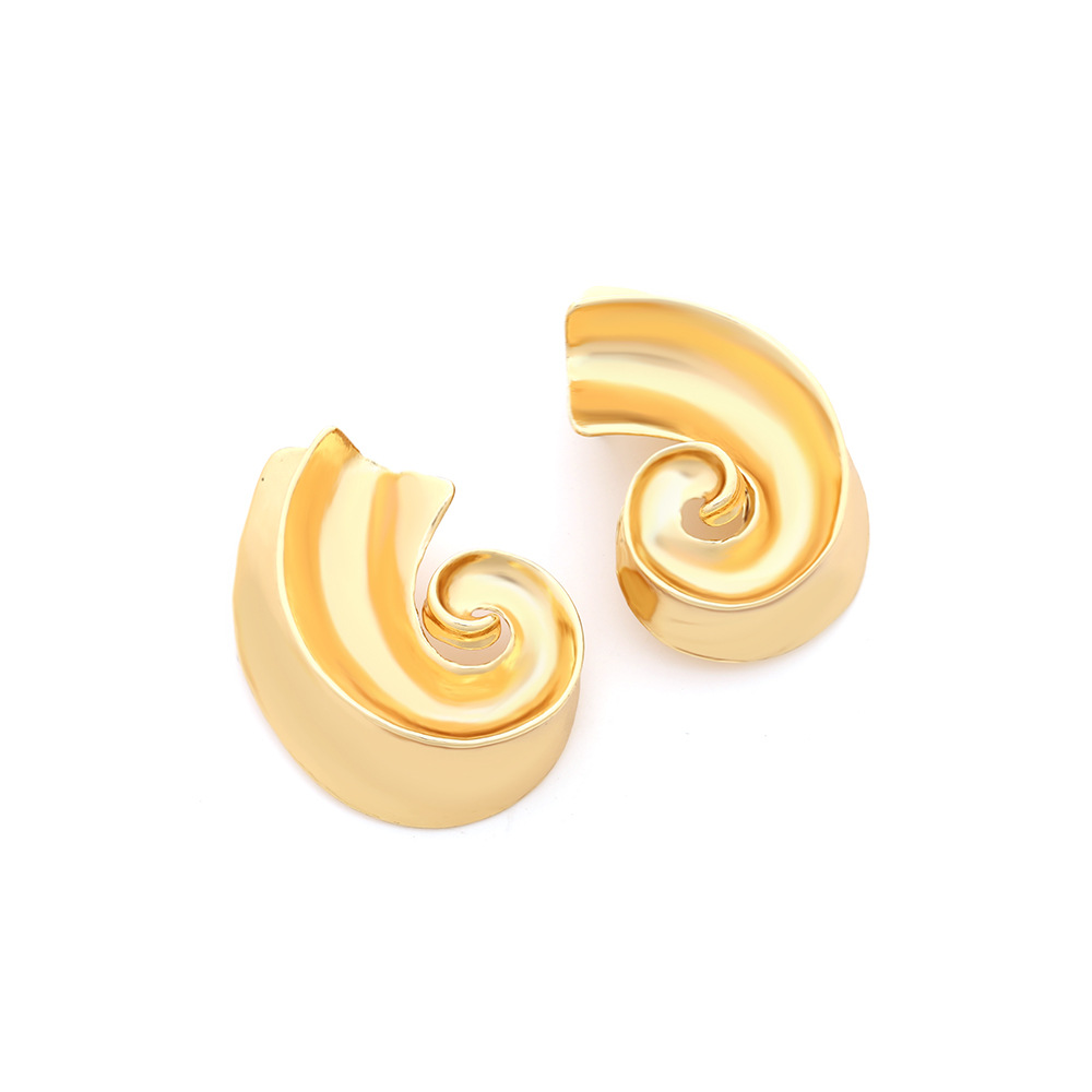 Lady Classic Style Spiral Zinc Alloy Plating Women's Ear Studs 1 Pair display picture 3