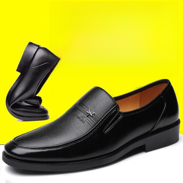 蜻蜓皮鞋男真皮商务正装透气青年工作休闲鞋中老年人爸爸男士单鞋