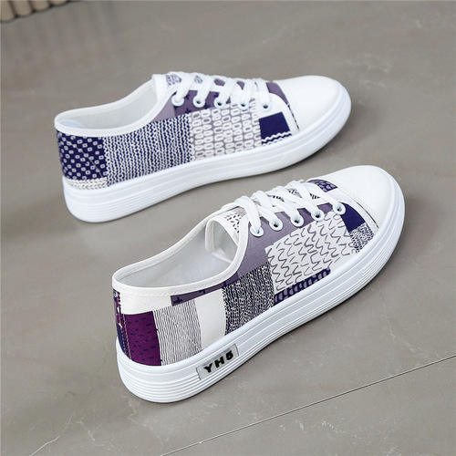 2024 Spring and Summer New Canvas Shoes for Women Old Beijing Cloth Shoes Single Shoes for Students Casual Internet Celebrities Breathable Non-Slip Soft Soled Women's Shoes