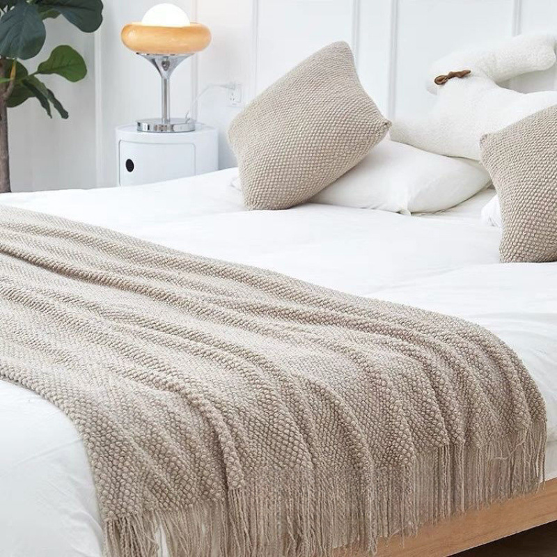 Camas de bandera cama toallas de cola de cama hoteles residenciales ropa de cama de lujo cama casera bufandas de cama Hengming