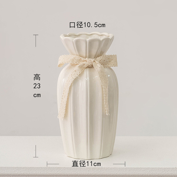 European rose flower arrangement vase white simple ceramic…