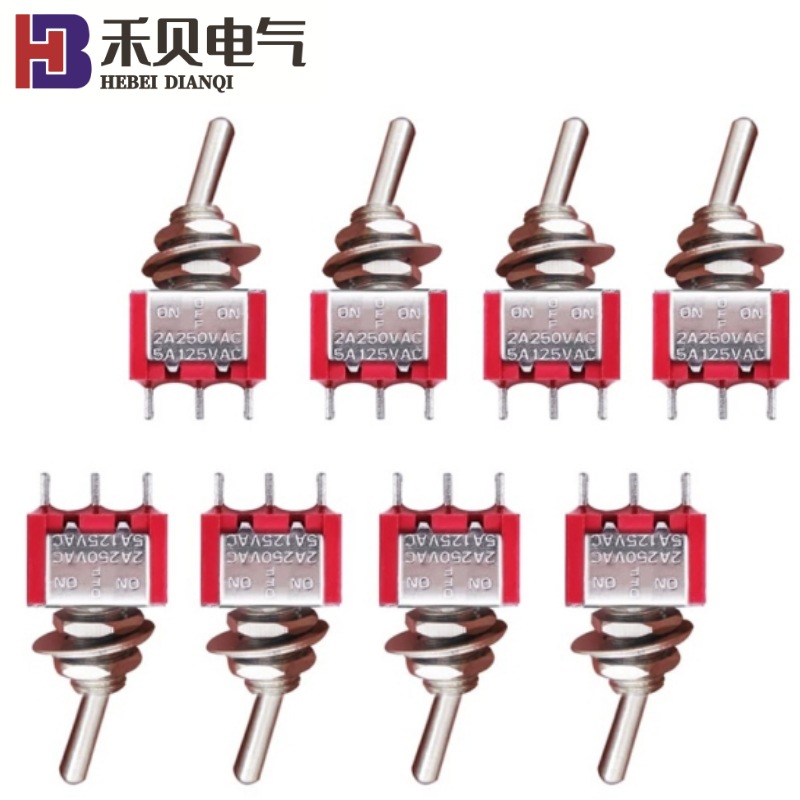 MTS-102全铜银点胶木小型钮子开关6MM 2档/3档拨动摇臂小家电用