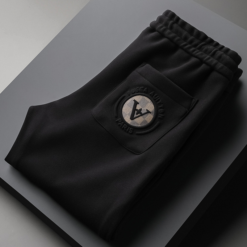 High-texture Autumn and Winter Casual Sports Pants Men's Foot-toe Trendy Sanding Warm Thickened Fashionable Men's Sports Pants