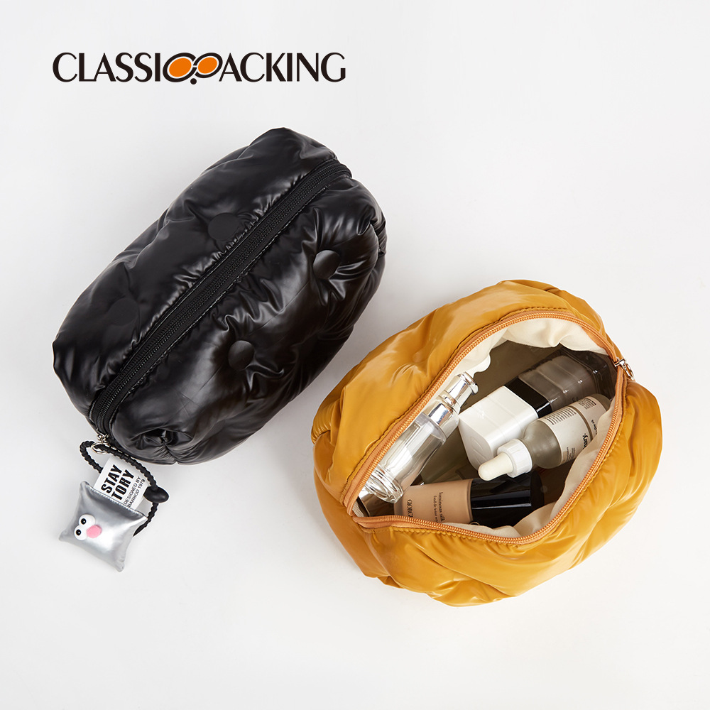 Bolsa de cosméticos simple al por mayor de fábrica Bolsa de almacenamiento de artículos de tocador Lingge de alta calidad Lavado portátil de viaje de gran capacidad