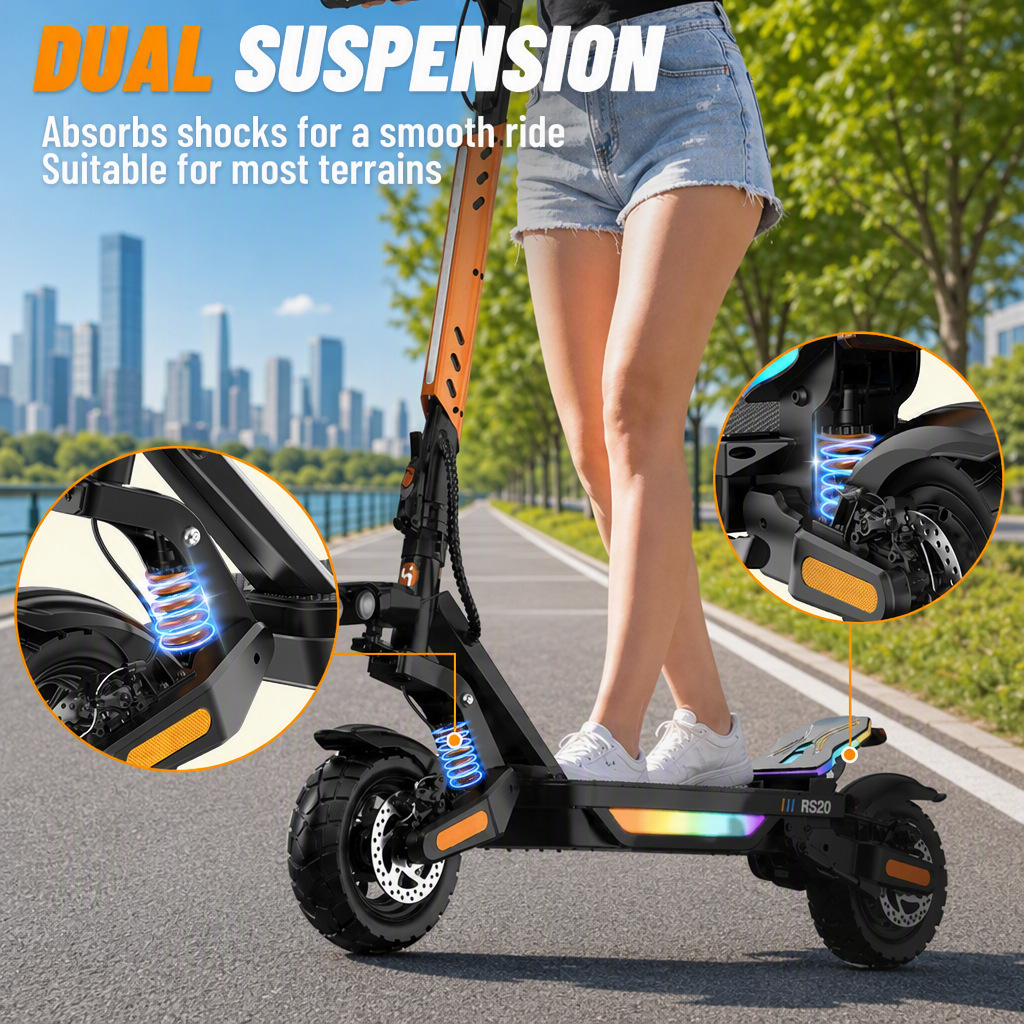 Factory wholesale European and American overseas warehouse 10inch Off-road electric scooter 2400W high power 48V long range shock absorption