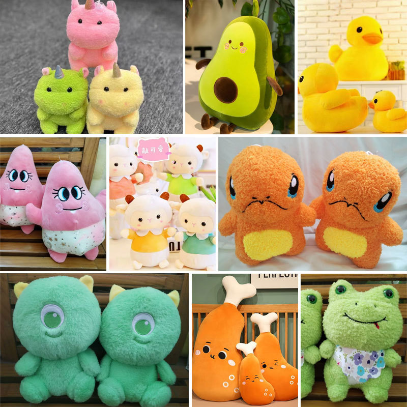 外贸七寸抓机娃娃毛绒玩具婚庆礼物抛洒年会礼品娃娃地推玩偶批发