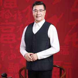 2025年秋冬新款中老年男士加厚爸爸内穿马甲羊毛内胆保暖坎肩外穿