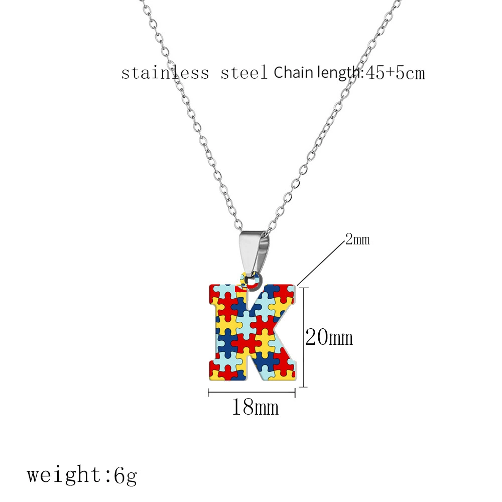 П pendant из нержавеющей стали с буквами, головоломка, ожерелье, (торговля через границы)
