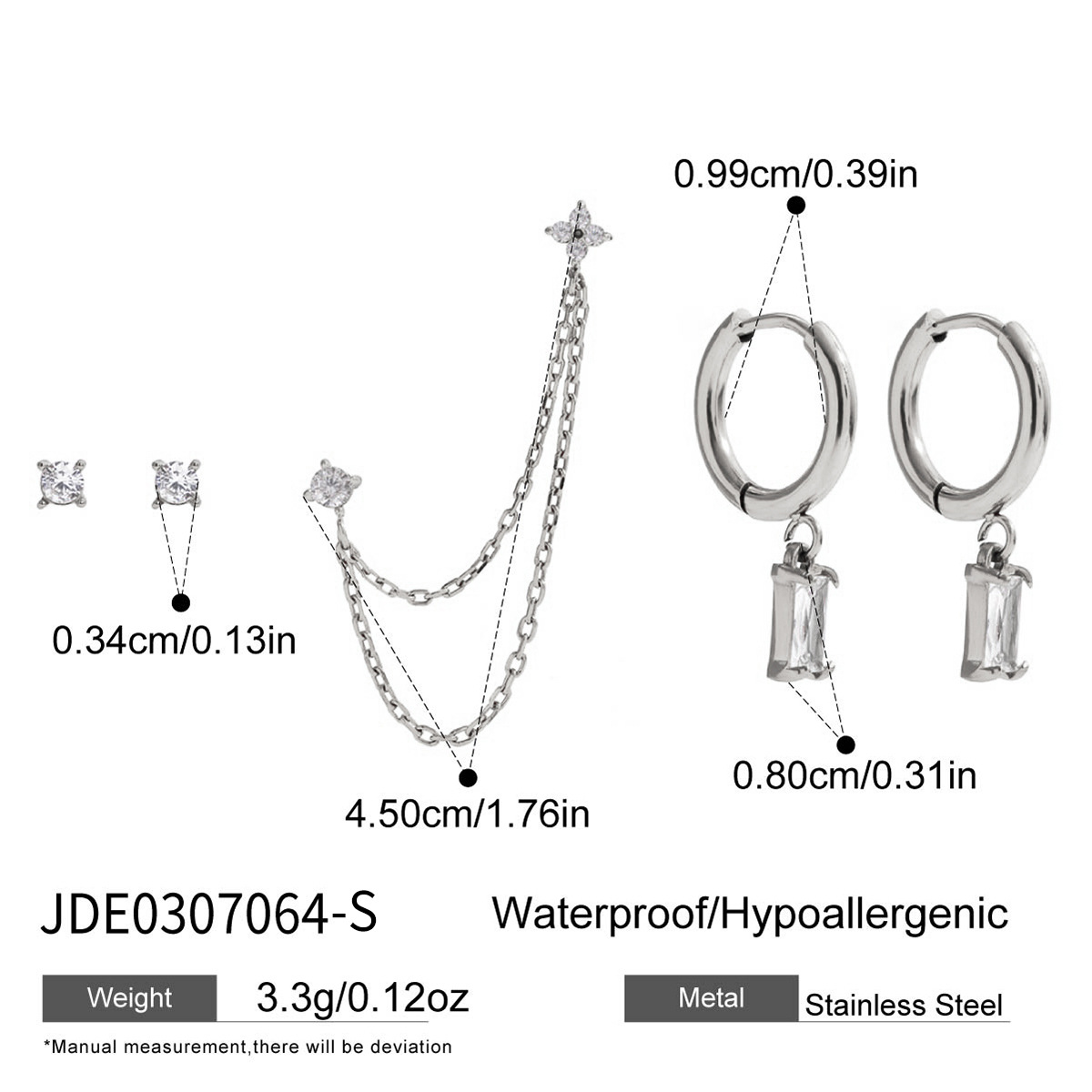 Wanxing Oumeido para una tarjeta aretes de zircon ligero lujoso de alto nivel aretes de acero inoxidable joyas transfronterizas diseño de nicho image 9