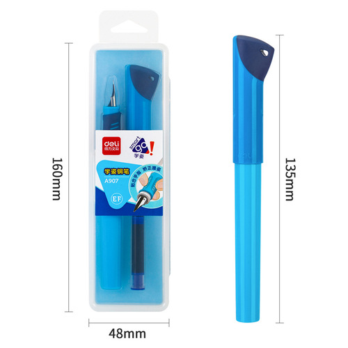 Deli stationery A907 student corrective calligraphy pen primary school students special learning posture ink bag pen hard pen wholesale