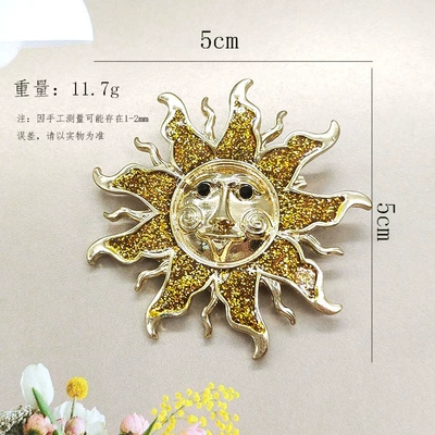 American Cross-Border Enamel Sun Brooch: Yaxa sancaqları