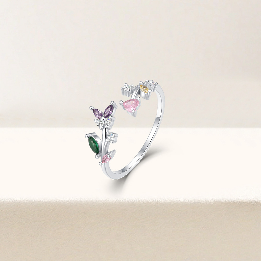 2g Weight Zircon Inlay Material Open Rings Classification Adjustable Ring Size 1 Piece Quantity Daily Occasion 925 Sterling Silver Material Cross, Heart Shape, Butterfly Pattern All Seasons Season Women's Gender Plating, Inlay Design Simple Style, IG Style Style 925 Sterling Silver Zircon Cross Heart Shape Butterfly Open Rings 925 Sterling Silver Rings 32
