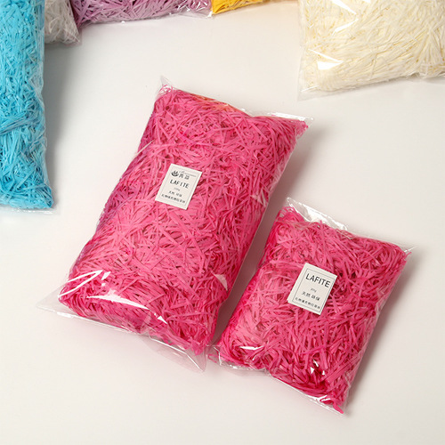 1KG wholesale raffia pleated wedding candy box shredded paper silk packaging filler gift box fruit straw silk