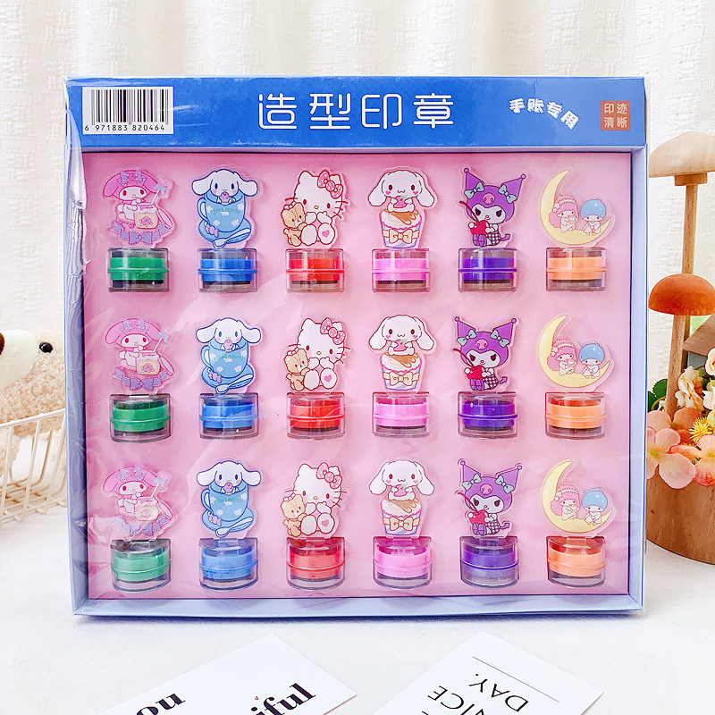Sanrio Children's & Student Cartoon-Design Acrylic Shaped Journal Stamp—Encouragement Stamps for Kindergarten Teachers