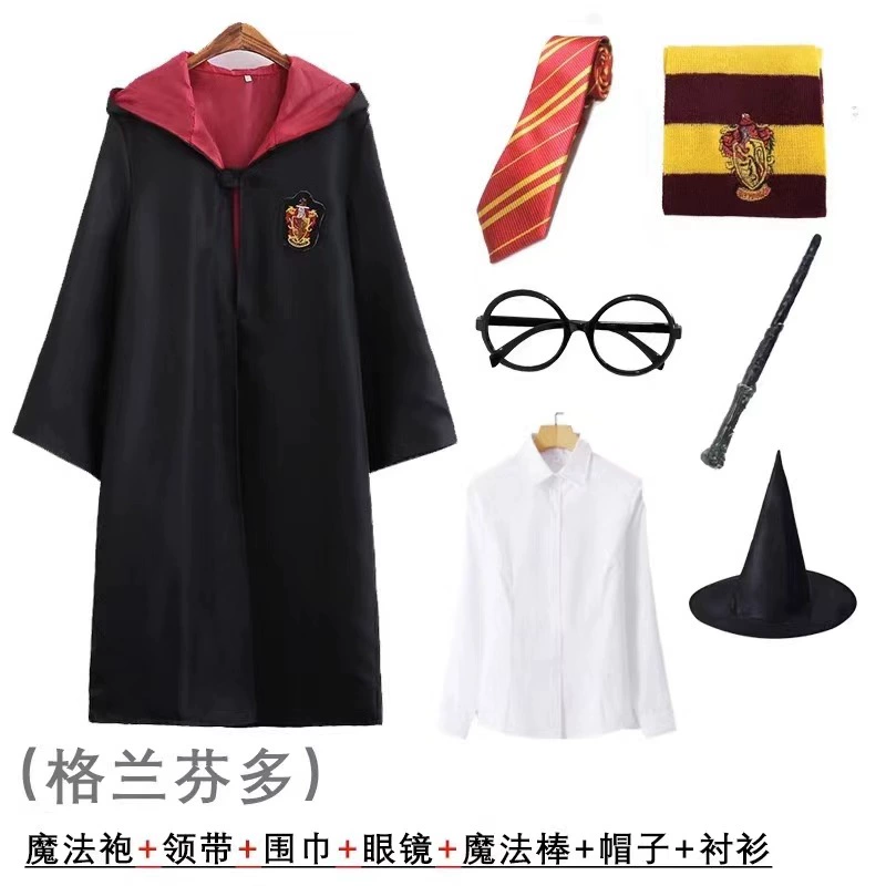 Детский комплект костюмной мантии-магии, стили дома, варианты галстука/шляпы, размеры от ребенка 115–XXL