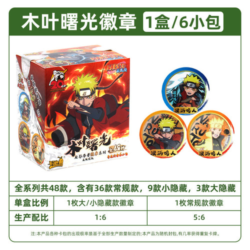 Kaiyoo Naruto Shippuden Badge Leaf Dawn 20th Anniversary Bond Blind Box Naruto Sasuke Minato Chest Badge Collection Stamp 