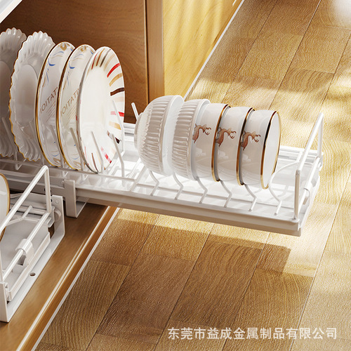 Lower cabinet pull-out dish cupboard with built-in single-layer dish drain kitchen storage cupboard drying type bowl basket rack