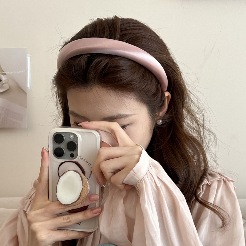 韓国版の珠光のサテンの広い縁のカチューシャの女性の気質のスポンジの高い頭のトップのカチューシャの束は外出します。|undefined