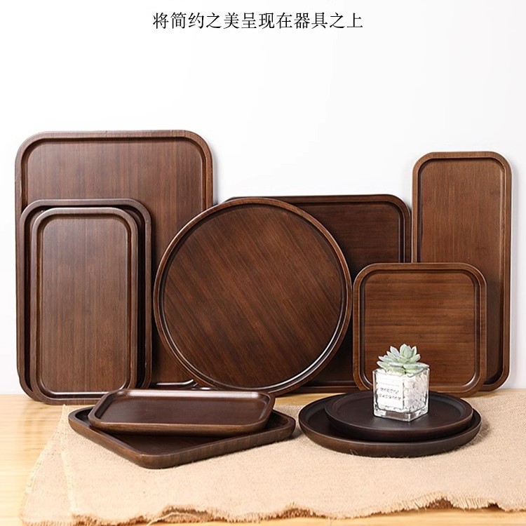 Hotel supplies restaurant retro style wooden tray bakery shop cake bread exquisite environmentally friendly bamboo tray