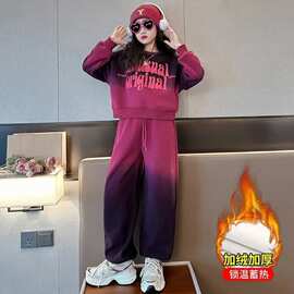 女童春装套装2026新款女大童洋气时髦卫衣春秋儿童网红炸街两件套