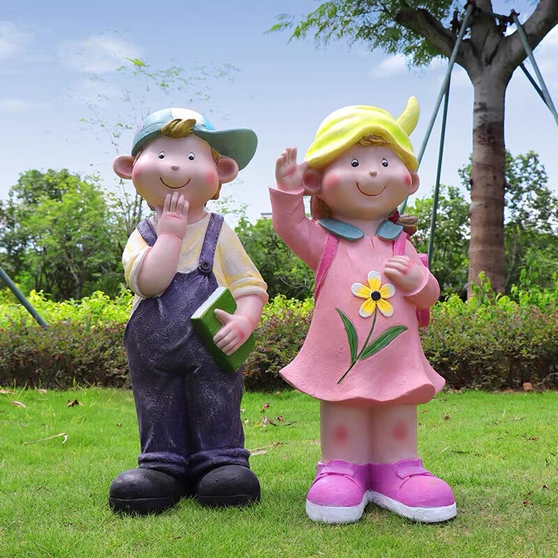 源工場の大型屋外スーパーマーケットのアニメキャラクターのマスコットガラス鋼の置物の制作|undefined