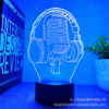 Night light suitable for games, handle, creative headphones, atmospheric table lamp, 3D, Birthday gift