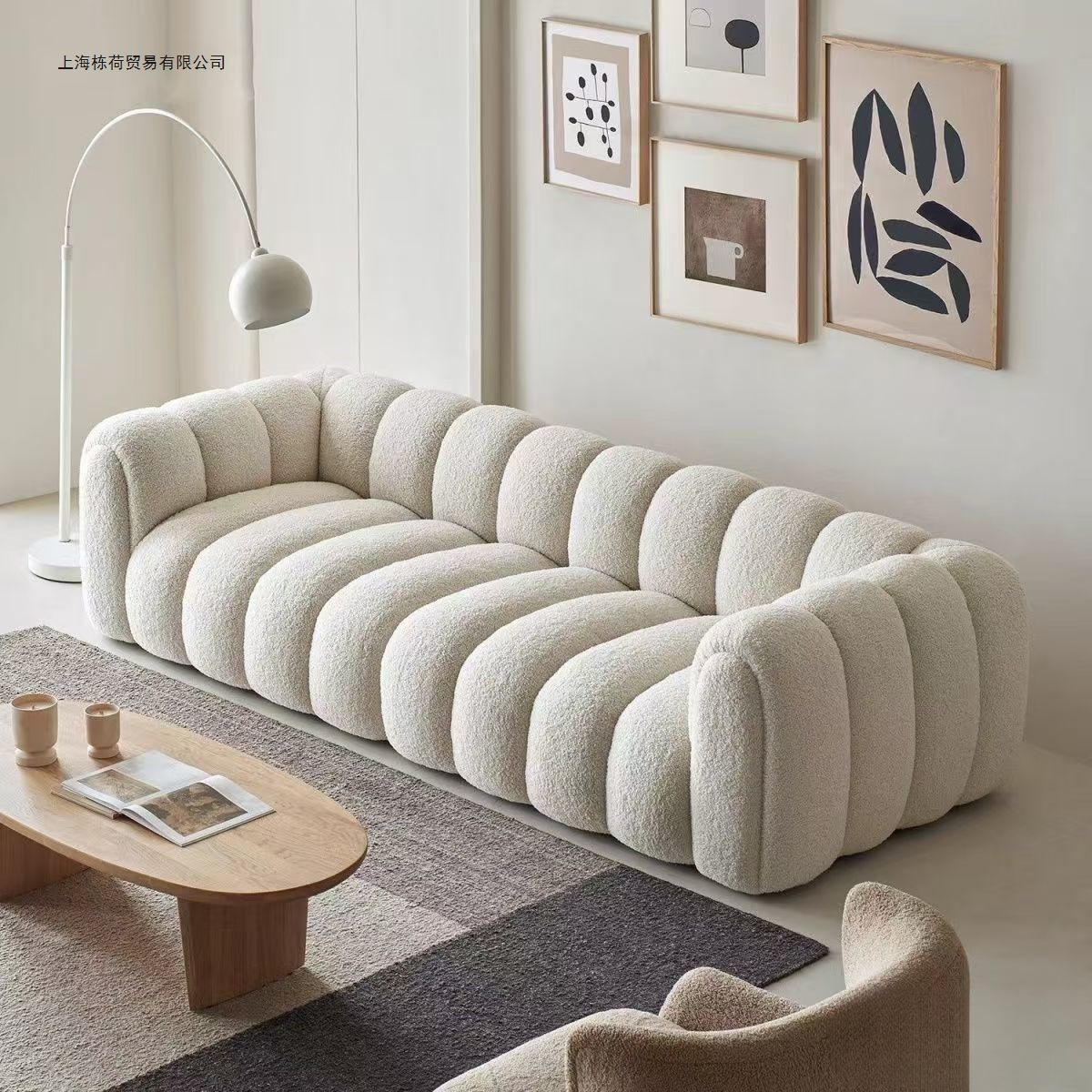 French Minimalist Small Apartment 2025 Cloud Cream Style Pumpkin Sofa Living Room Cashmere Sofa for Beauty Salon Use