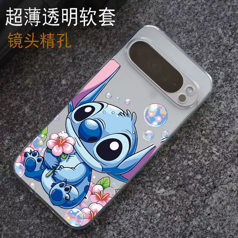 Stitch-themed transparent phone case for Google Pixel 9/8 Pro/7A, featuring a simple TPU soft shell design Stitch-themed transparent phone case for Google Pixel 9/8 Pro/7A, featuring a simple TPU soft shell design