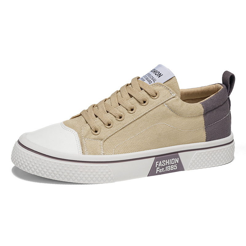 Primavera y verano zapatos de hombre nuevos zapatos de skate deportivos transpirables para hombres, zapatos de lona de moda casuales suaves para hombres