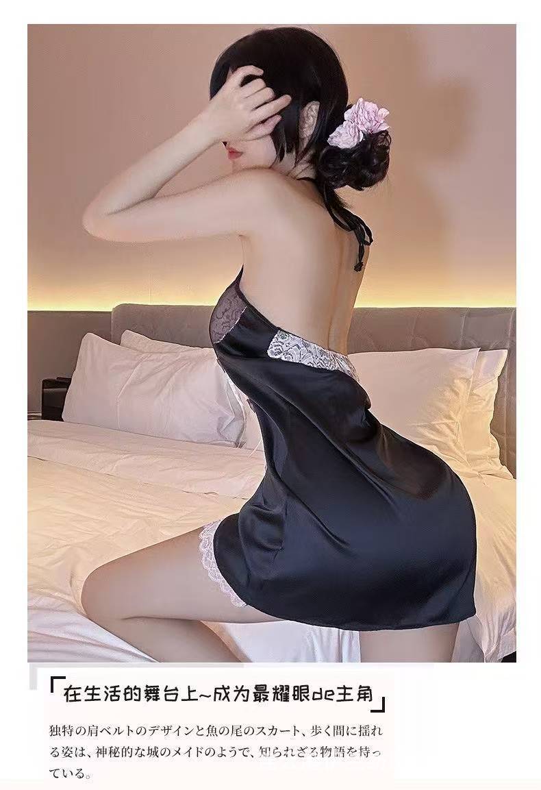 Lace Babydoll Lingerie Set with Robe, Slip Dress and Panties, One Size — detail image 11