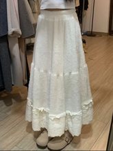 大码加厚毛绒绒半身裙女春季高腰蕾丝蛋糕裙胖MM遮肚子显瘦裙子