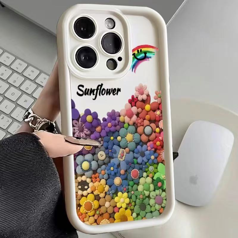 Girasol de color europeo y americano para iPhone 16pro funda para teléfono móvil Apple 15/14/13promax nuevo 12x