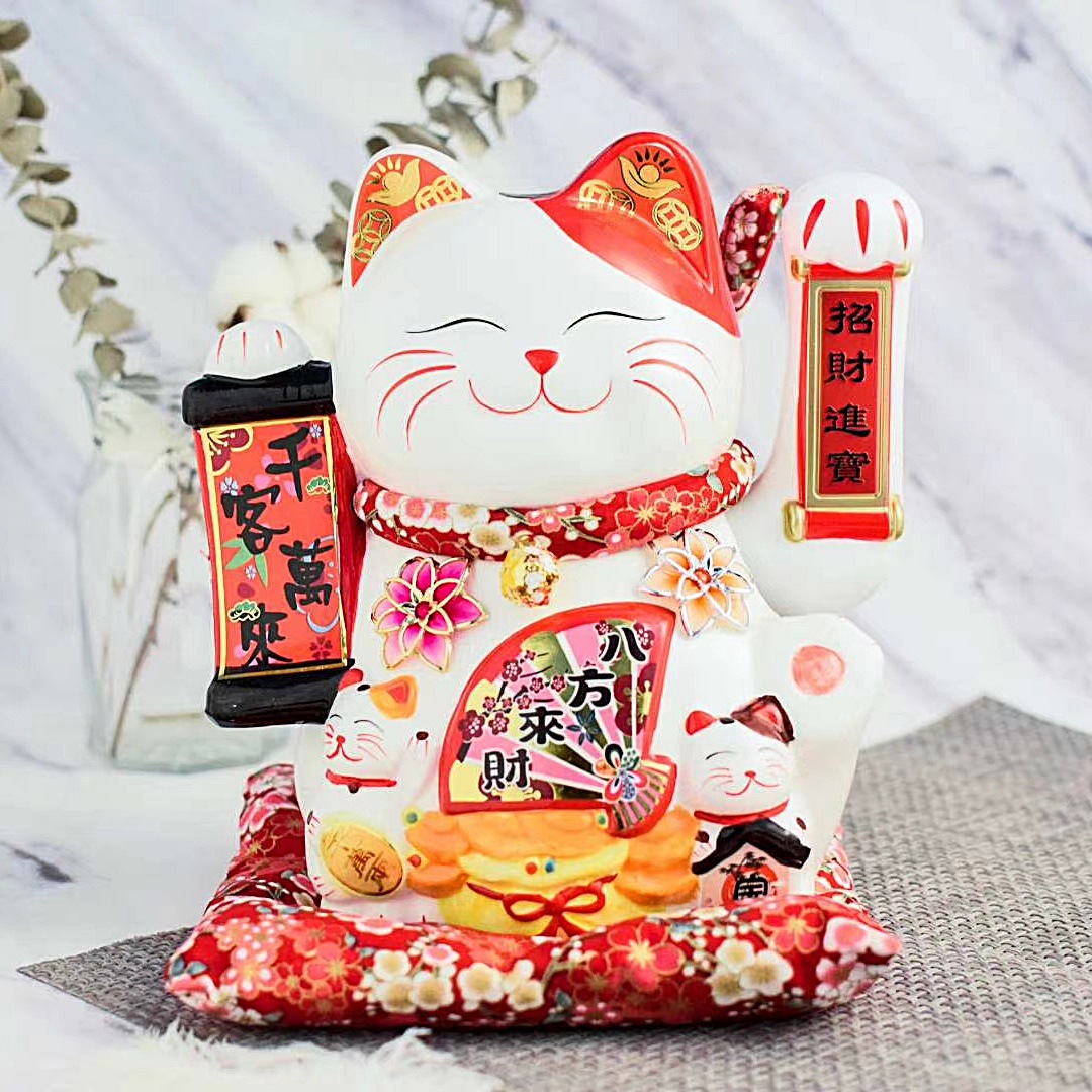Creativo de estilo japonés fortuna gato de dibujos animados recepción fortuna artesanía apertura decoración regalo de oficina
