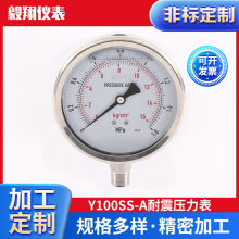 Y100SS-A耐震压力表防震充油压力表气压表气泵管道自来水油液压表