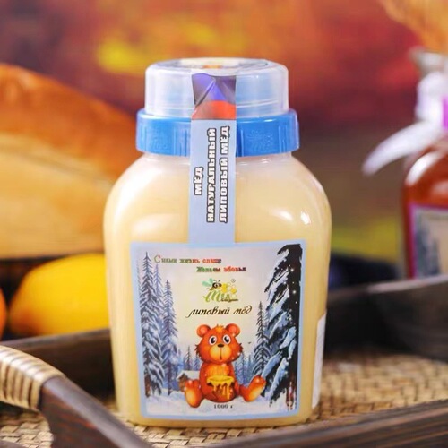 Russian original imported winter honey linden tree honey crystallized snow honey pure honey 1000g/bottle knot specialty wholesale