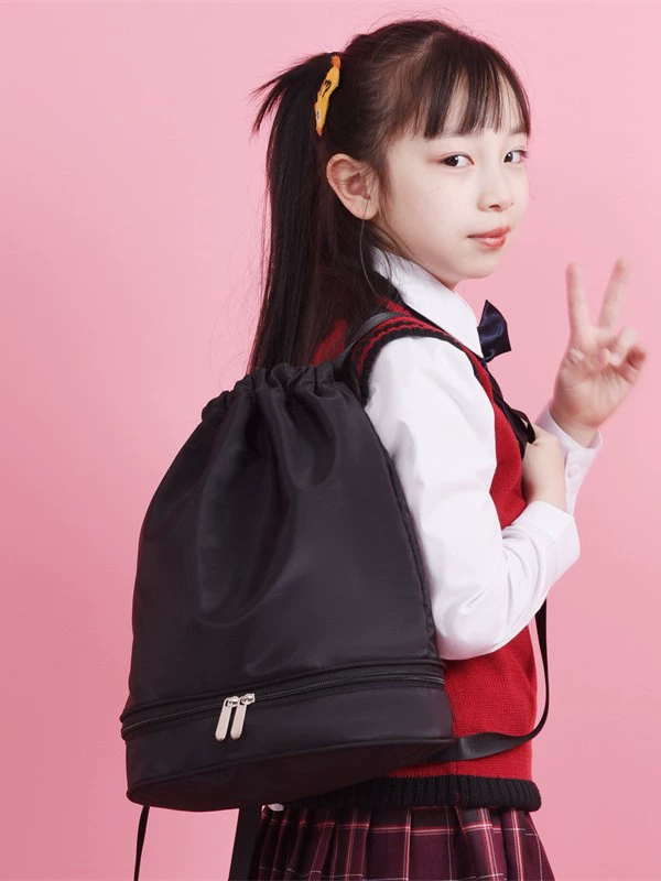 Children's backpack for leisure, wear-resistant shoes, bag, drawstring