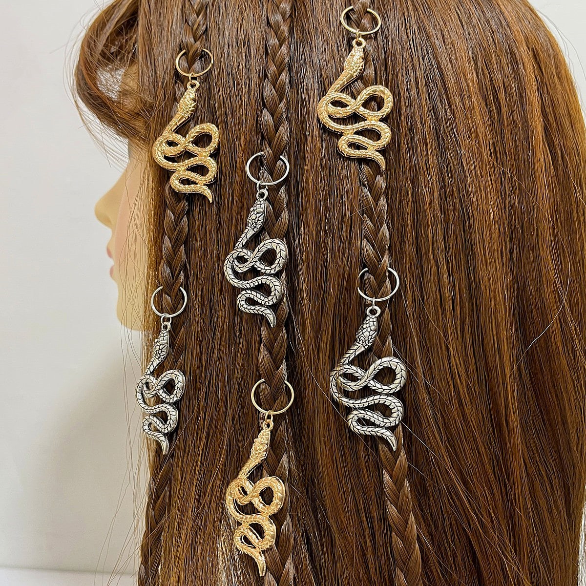 Moda europea y americana elegante accesorios para el cabello estilo étnico espiral horquilla anillo de pelo updo tocado en forma de serpiente trenza sucia hebilla de pelo irlandés image 4