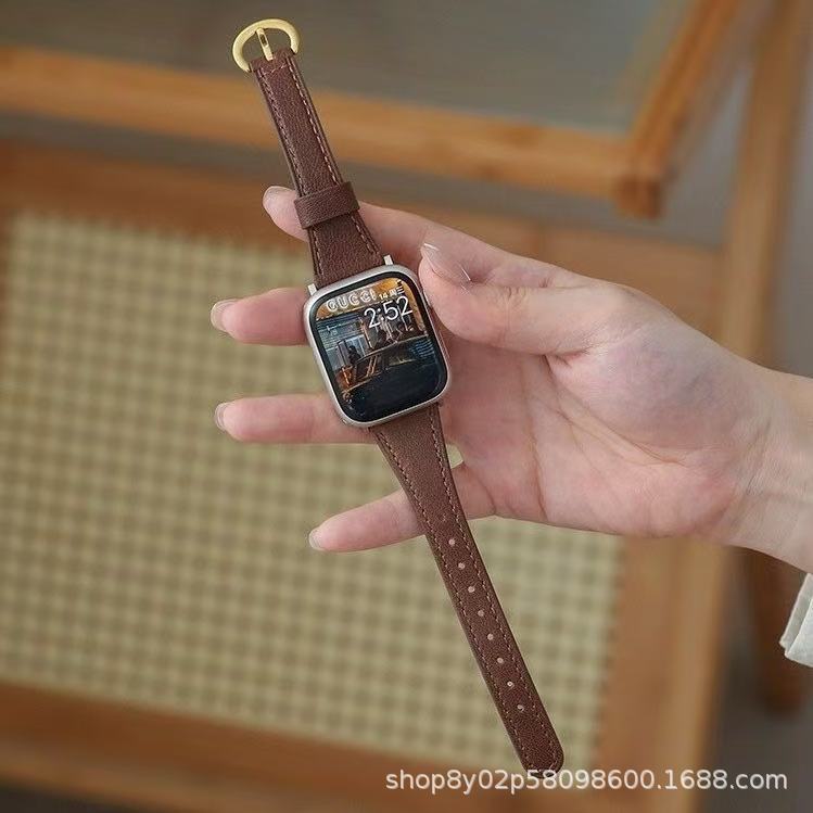 Suitable for Apple Iwatch110 Huawei Gt6/5 Watch with Small Waist Horseshoe Buckle Smart High-End Leather Wholesale
