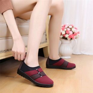 Spring and Autumn Classic casual shoes for middle-aged and elderly women's single-layer shoes soft bottom non-slip flat mom shoes old Beijing cloth shoes for women